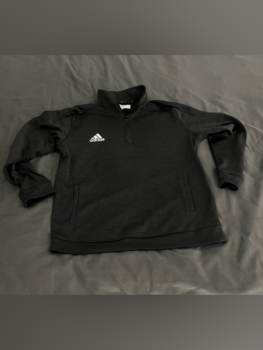 Adidas Climalite 1/4 zip Black Athletic Pullover Sweatshirt